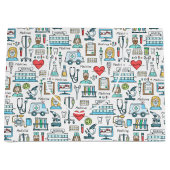 Grand Sac Cadeau Motif Médicale de conception (Devant)