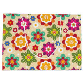 Grand Sac Cadeau Motif mexicain des fleurs d'art populaire (Dos)
