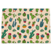 Grand Sac Cadeau Motif mignon de position de cactus (Devant)