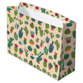 Grand Sac Cadeau Motif mignon de position de cactus (Dos Angle)