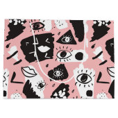 Grand Sac Cadeau Motif moderne abstrait d'oeil et de lèvres (Dos)