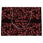 Grand Sac Cadeau Motif moderne noir, rouge chaud (Devant)