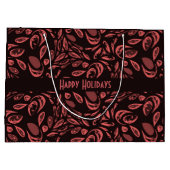 Grand Sac Cadeau Motif moderne noir, rouge chaud (Dos)