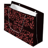 Grand Sac Cadeau Motif moderne noir, rouge chaud (Devant Angle)