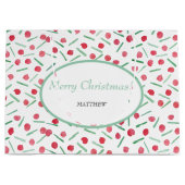 Grand Sac Cadeau Motif moderne rouge et vert Boho (Devant)