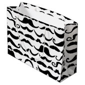 Grand Sac Cadeau Motif Moustache (Dos Angle)