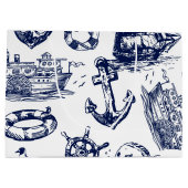 Grand Sac Cadeau Motif nautique (Dos)