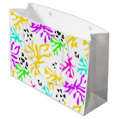 Grand Sac Cadeau motif néon multicolore Abstrait (Dos Angle)