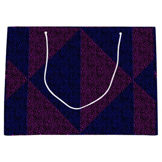 Grand Sac Cadeau Motif net 05 Indigo Blue Black BG (Devant)