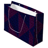 Grand Sac Cadeau Motif net 05 Indigo Blue Black BG (Devant Angle)