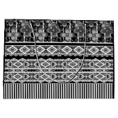 Grand Sac Cadeau Motif noir et blanc avec dentelle et patchwork (Dos)