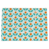 Grand Sac Cadeau Motif orange géométrique de style scandinave (Devant)