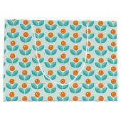 Grand Sac Cadeau Motif orange géométrique de style scandinave (Dos)