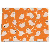 Grand Sac Cadeau Motif Orange Ghost Doodle (Devant)