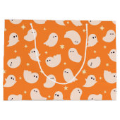 Grand Sac Cadeau Motif Orange Ghost Doodle (Dos)