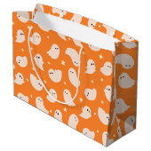 Grand Sac Cadeau Motif Orange Ghost Doodle (Dos Angle)