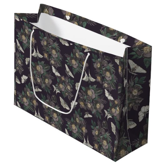 Grand Sac Cadeau Motif papillon floral (Devant Angle)