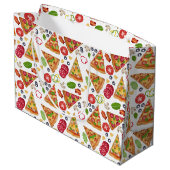 Grand Sac Cadeau Motif Pizza d'aquarelle (Dos Angle)