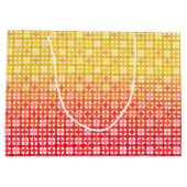 Grand Sac Cadeau Motif plaid dégradé jaune rouge (Dos)