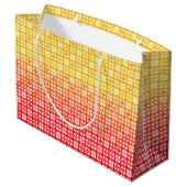 Grand Sac Cadeau Motif plaid dégradé jaune rouge (Dos Angle)
