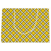 Grand Sac Cadeau Motif plaid jaune et blanc (Devant)