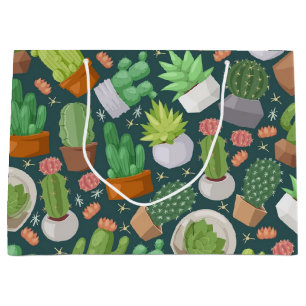 Grand Sac Cadeau motif plante