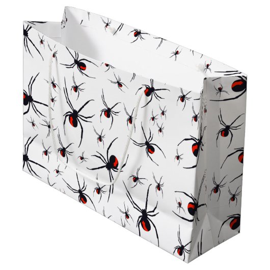 Grand Sac Cadeau Motif Red & Black Spider (Devant Angle)