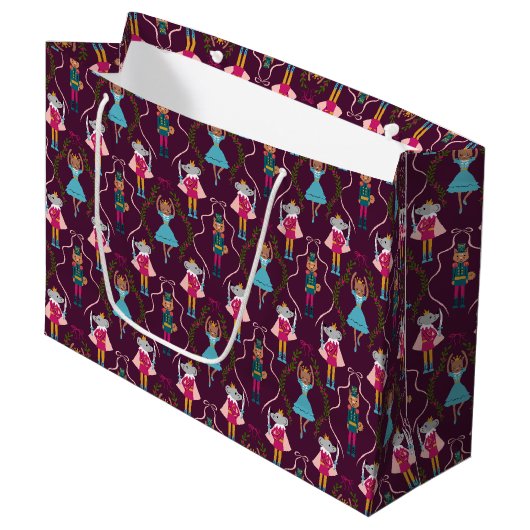 Grand Sac Cadeau Motif Red Nutcracker Animaux (Devant Angle)