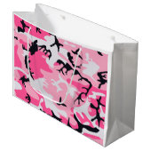 Grand Sac Cadeau Motif rose de camouflage de Camo (Devant Angle)