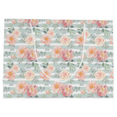 Grand Sac Cadeau Motif rose de rayure d'Alicia (Dos)