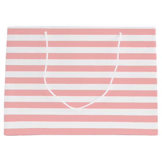 Grand Sac Cadeau Motif rose et blanc de rayure (Devant)