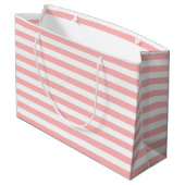 Grand Sac Cadeau Motif rose et blanc de rayure (Dos Angle)