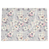 Grand Sac Cadeau Motif rose mou d'aquarelle (Devant)