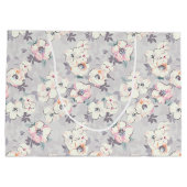 Grand Sac Cadeau Motif rose mou d'aquarelle (Dos)