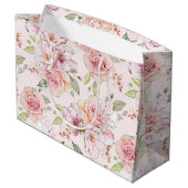 Grand Sac Cadeau Motif rose Pastel rose vintage (Dos Angle)