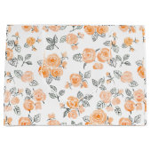 Grand Sac Cadeau Motif rose Peach (Devant)