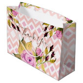 Grand Sac Cadeau Motif rose rose (Dos Angle)