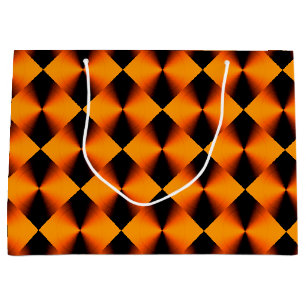 Grand Sac Cadeau Motif rouge orange et noir