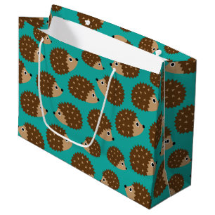 Grand Sac Cadeau Motif sans couture de hérissons (ver.1)