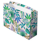 Grand Sac Cadeau Motif sans couture feuilles de la jungle (Dos Angle)