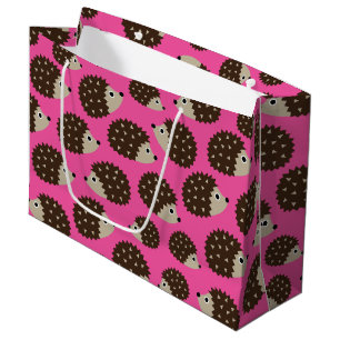 Grand Sac Cadeau motif sans soudure des hérissons (version 5)