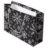 Grand Sac Cadeau Motif Snowflake (Devant Angle)