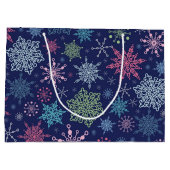Grand Sac Cadeau Motif Snowflake (Dos)