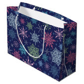 Grand Sac Cadeau Motif Snowflake (Dos Angle)