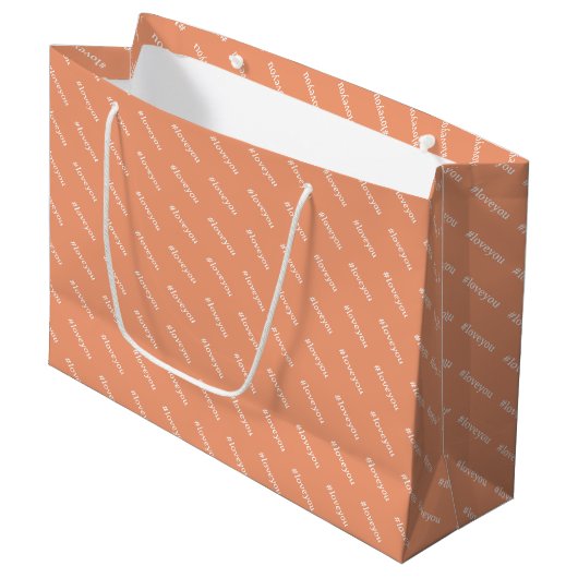 Grand Sac Cadeau Motif tendance blanc Blush Message mignon (Devant Angle)