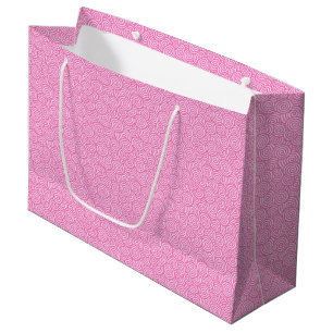 Grand Sac Cadeau Motif tourbillon japonais - menthe poivrée rose