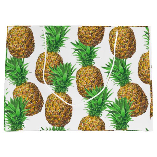 Grand Sac Cadeau Motif transparent avec ananas (Devant)
