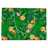Grand Sac Cadeau Motif tropical, colibris (Dos)