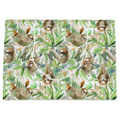 Grand Sac Cadeau Motif tropical de paresse d'aquarelle (Devant)