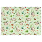 Grand Sac Cadeau Motif tropical de paresse de noix de coco (Dos)